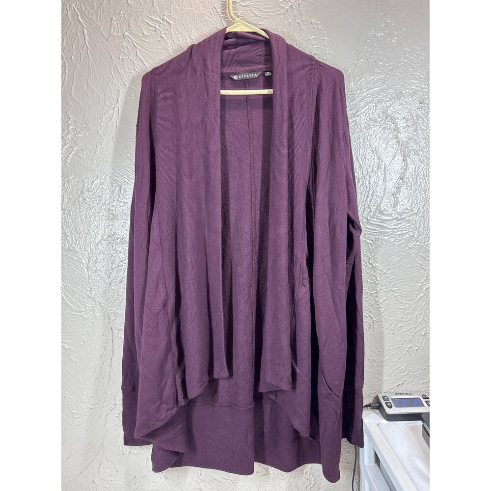 ATHLETA Pranayama Restore Wrap Sweater Nirvana Cardigan 882498 Burgundy Medium